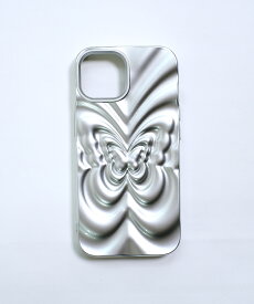 バタフライデザイン メタリックシルバー スマホケース ma 【即納】 Y3K iPhone iPhoneケース TPU ソフトケース 銀色 ぷっくり ぷくぷく レディース 韓国 Y2Kファッション 韓国ストリート 流行り トレンド かわいい