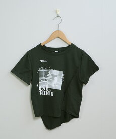 【クーポン利用で→2,078円】フォトプリント アシンメトリー チビTシャツ ma 【即納】へそ出し クロップド丈 ショート丈 参戦服 フェスコーデ トップス チビT スリット モノクロプリント レディース 韓国 Y2Kファッション 韓国ストリート 流行り トレンド かわいい