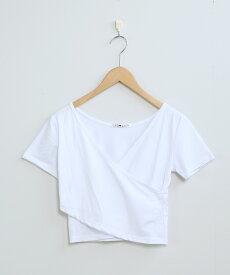 フロントクロス ショート丈 スリムTシャツ ミニ丈 ma 【即納】 韓国カジュアル トップス Tシャツ 半袖 チビT ちびT タイトTシャツ クロップド丈 へそ出し レディース 韓国 Y2Kファッション 韓国ストリート 流行り トレンド かわいい