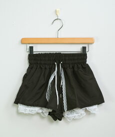 レースドロスト インパン付き ショートパンツ ma 【即納】韓国カジュアル ブロケットコア ブロークコア ボトムス パンツ ハーフパンツ 楽ちん レイヤード レイヤード風 レディース 韓国 Y2Kファッション 韓国ストリート 流行り トレンド かわいい