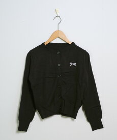 ワンポイントリボン刺繍 ニットカーディガン ma 【即納】ニット セーター 長袖 羽織 ベーシック ラウンドネック クルーネック フロントボタン リボン リボンロゴ レディース 韓国 Y2Kファッション 韓国ストリート 流行り トレンド かわいい