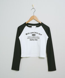 スリットネック ラグラン ショート丈ロングTシャツ ma 【即納】アーバンファッション パンクファッション 春 秋 冬 ロンT 長袖 クロップド丈 ミニ丈 コンパクト レディース 韓国 Y2Kファッション 韓国ストリート 流行り トレンド かわいい