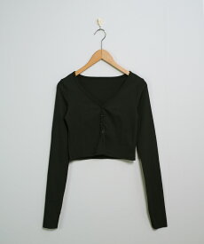 袖スリット クロップド丈 リブカーディガン ma 【即納】韓国カジュアル 海外ファッション 春 秋 冬 トップス ボレロ 長袖 ロンT ミニ丈 シンプル 無地 ベーシック レディース 韓国 Y2Kファッション 韓国ストリート 流行り トレンド かわいい