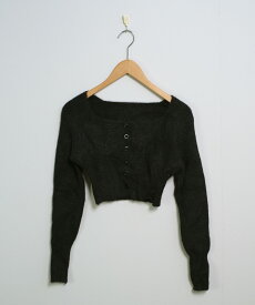 シャギーニット クロップド丈 カーディガン【即納】海外ファッション グランジファッション 韓国ガーリー バレエコア ワンホンコーデ 綺麗め 羽織 ショート丈 フロントボタン レディース 韓国 Y2Kファッション 韓国ストリート 流行り トレンド かわいい