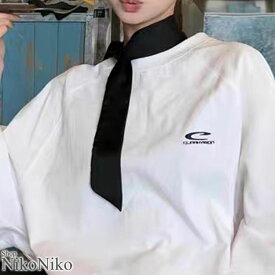 ブラック チョーカー 細スカーフ ma 【即納】韓国カジュアル バレエコア ワンホンファッション オルチャンファッション 小物 ロングタイ 細マフラー スリムマフラー 黒 レディース 韓国 Y2Kファッション 韓国ストリート 流行り トレンド かわいい