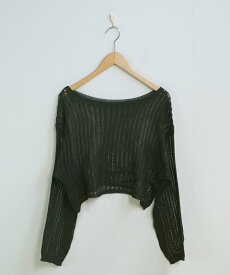 ショート丈 ワンショルダー 透かし編みサマーニット ma 【即納】韓国カジュアル 海外コーデ トップス メッシュトップス メッシュニット 長袖 ミニ丈 肩だし 体型カバー レディース 韓国 Y2Kファッション 韓国ストリート 流行り トレンド かわいい