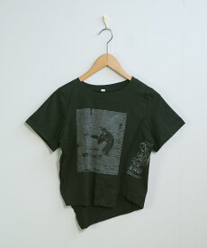 【クーポン利用で→1,756円】ロゴプリント アシンメトリー チビTシャツ ma 【即納】トップス Tシャツ 半袖 クロップド丈 ミニ丈 アシメデザイン ロゴTシャツ グラフィックTシャツ モノクロ レディース 韓国 Y2Kファッション 韓国ストリート 流行り トレンド かわいい