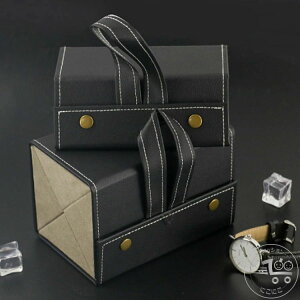 新生活 メガネ収納 メガネポーチ メンズ PUレザー コンパクト 眼鏡ケース 2/3/4/5/6段 硬質 大容量 ハード メガネケース