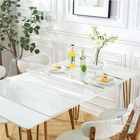 新生活 テーブルマット 透明 正方形?長方形 テーブルクロス ビニールマット ダイニングテーブルマット 角型 1.5mm厚 130×90cmまで 透明 テーブル マット テーブルクロス デスクマット 防縮 防水 撥油 耐熱 汚れ防止 傷防止