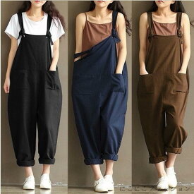 新生活 サロペット オーバーオール レディース ワイトパンツ 薄手 ロングパンツ ゆったり ボトムス 大きいサイズ カジュアル 安い 春夏 30代40代50代 オシャレ 着痩せ