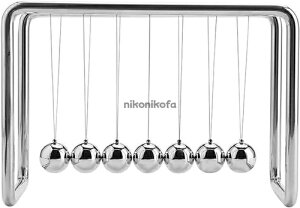 1/2個 ニュートンのゆりかご 18x9x13cm 振り子 ゆりかご ストレス減らす 教育玩具 実験キット 卓上 フレーム バランス ボール インテリア 家の装飾 科学学習 科学物理ガジェット用のスイング キ