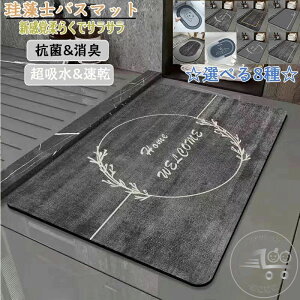 珪藻土バスマット40x60cm~ 80*120cm 大判 サイズ 珪藻土マット 風呂 バスマット 足ふきマット 速乾 珪藻土 キッチンマット 滑り止め 浴室 洗面所 吸水 速乾 抗菌 滑り止め 北欧 脱衣所 吸水マット