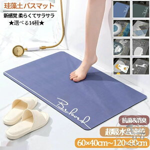 ★選べる14種★ 珪藻土バスマット 60 x 40 cm 80 x 50 cm 珪藻土マット 風呂 バスマット 足ふきマット 速乾 珪藻土 キッチンマット 滑り止め 浴室 洗面所 吸水 速乾 抗菌 滑り止め 北欧 脱衣所 吸水