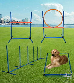 ドッグアジリティ 犬 アジリティ 犬用おもちゃ スラローム ハードル ジャンプバー 障害物 組立式 室内 競技 訓練 ペット 犬用品 運動器具 犬 しつけ 収納バッグ付き