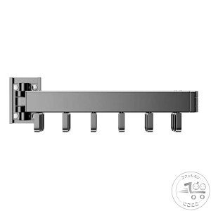 新生活 物干しスタンド ハンガー 壁付け 物干しラック 折りたたみ 3折 壁掛けハンガー 180度回転 格納式 延長ロッド ハンガーラック 収納フック 室内物干し 服掛け 壁掛け式 省スペース 整理