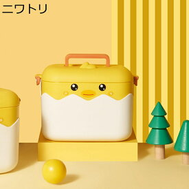 きゅうきゅうばこ 鶏 くすり箱 救急ボックス 子供用 可愛い 防水防塵 多機能 軽量 ケース 小物収納ケース プラスチック 縫製箱 裁縫箱 コスメ収納 メディコ 外傷薬用 薬品 防災グッズ収納 家庭用 車載