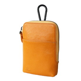 【期間限定46%オフ】レザーポーチ スマホケース シガレットケース メンズ レディース 本革 ベジタブルタンニン鞣し カラビナ付き 小物入れ マルチポーチ キーホルダー