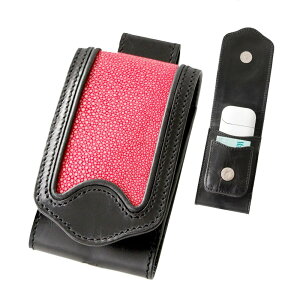 本革 スティングレー タバコケース ベルトポーチ レザーバッグ イタリアンレザー シガレットケース 煙草入れ zippoライター アイコス エイ革 iQOS ベルトループ 【 メンズ レディース ハ