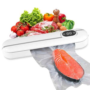 Andchi 真空パック機 フードシーラー 真空保存 真空パック器 密封パック機 食材保管 鮮度長持ち 乾湿対応 酸化防止 家庭用 業務用 真空シーラー コンパクト 軽量 低騒音 日本語説明書 ホワイ