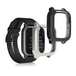 kwmobile 2x �P�[�X Garmin Venu Sq 2 Music/Sq 2�Ή� �J�o�[ - �t���J�o�[ �V���R�� �ϏՌ� �S�̕ی� ����