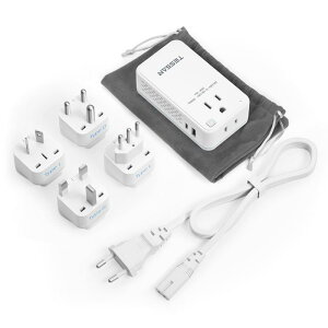 �ψ��� �C�O���s�p 220v����100v �_�E���g�����X BF/O/L/B3�^�C�v�ϊ��v���O�t�� 1.2M��C�^�C�v�C�O�ϊ��v���O�����R�[�h 2AC������ USB-C��USB-A�|�[�g���� ���R���p�N�g�C�O���s�֗��ψ��� �C�M