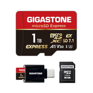 �ySwitch 2 ��p�݌v�zGIGASTONE microSD Express microSD�J�[�h 1TB SD7.1 �ǂݎ�葬�x/�������ݑ��x�ő� 800/650MB/s A1 V30 U3 Type-C�J�[�h���[�_�[�t��