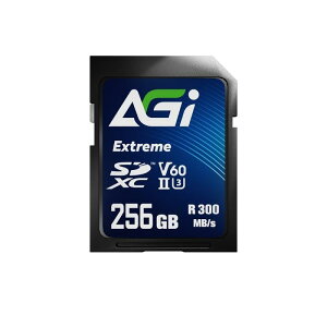 AGI SD�J�[�h 256GB V60 Extreme SDXC UHS-II U3 (�ǂݍ��݁E�������ݑ��x300/200MBs) SE238 �������[�J�[�h 8K UHD SDXC �f�W�^���J���� ��჌�t�J�����ɑΉ�