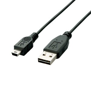 ELECOM USB2.0�P�[�u�� ���o�[�V�u���R�l�N�^ A-miniB�^�C�v �m�[�}�� �u���b�N U2C-DMBBK