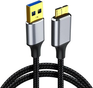 VanmAr USB3.0 MicroB USB�P�[�u�� �^�C�vA�I�X - �}�C�N���^�C�vB�I�X 5Gbps �f�[�^�����]���P�[�u�� ���ϋv�� �i�C�����҂� �O�t��HDD/SSD,Blu-ray,BD�h���C�u,�f�W�^���J�����p