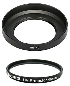 NinoLite(NinoLite) HN-40 �p�����Y�t�[�h + 46mm UV�t�B���^�[ �̃Z�b�g�AZ DX 16-50mm f/3.5-6.3 VR �����Y�p�A�t�[�h�Ƀt�B���^�[�⃌���Y�L���b�v��t�\