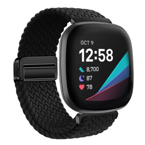 �Ή� Fitbit Versa 4/Versa 3/Fitbit Sense 2/Sense �����p�x���g�A�\�t�g�i�C���� �X�|�[�c�E�H�b�`�o���h�A���߉\�ȃ}�O�l�b�g�o�b�N���t�� �r���v�o���h �ʋC�� �j�����p