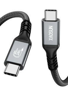 XAOSUN USB4 �P�[�u�� Thunderbolt 4 �P�[�u���Ή� USB-IF�F�� 80Gbps�f�[�^�]�� 240W �[�d 8K@60Hz�f���o�� iphone17 pro max MacBook Pro Pad Pro Xperia Type