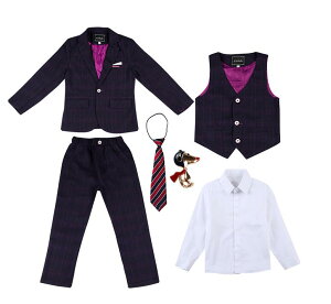 80 90 100 110 120 130 140 150cm フォーマルスーツ 男の子 おしゃれ 韓国子供服スーツ キッズ用 男児用 6点セット 子どもスーツセット パンツセット ジャケット+ベスト+ズボン+ワイシャツ+蝶ネクタイ