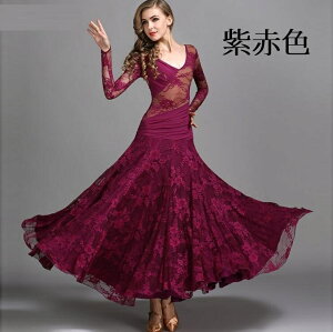 3色 大きいサイズ 社交ダンス衣装 モダンドレス ラテンドレス スタンダードドレス ワルツダンス 紗 レース ロングワンピース マキシ丈 大きい裾 豪華なドレス ラテン衣装 社交ダンスドレス