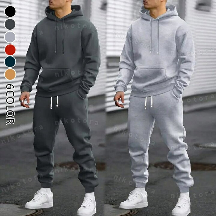 楽天市場】6color スウェット ジャージ 上下セット メンズ 