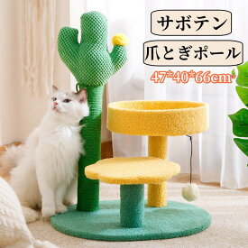 2色 キャットタワー 小型 爪研ぎポール 猫用品 サボテン型 爪とぎ おもちゃ 麻縄 組立簡単 支柱 据え置き お手入れ用品 爪とぎ 爪研ぎ つめみがき 爪みがき 爪磨き キャットグッズ 猫タワー 運動不足 ストレス解消 高さ66cm おしゃれ 送料無料