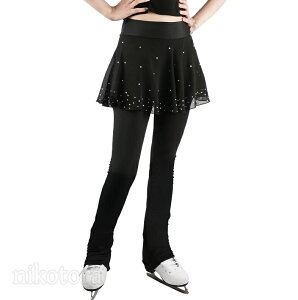 フィギュアスケート パンツ スカート付きパンツ ロング丈 ヒッププロテクター アイスパンツ キッズ 女の子 フィギュアスケート衣装 大人 女性 スケートウエア フィギュア スケート レギン