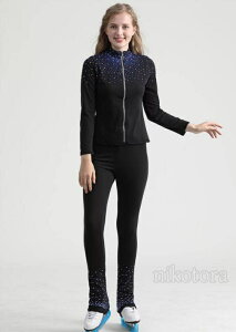 フィギュアスケート衣装 コスチューム ジャケット パンツ 上下セットアップ スケートウェア 女子 大人 スポーツダンス衣装 スケート フィギュア 衣装 キッズ 女の子 美脚パンツ レギンス 伸