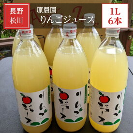 100％ジュース りんごジュース 【原農園】 100％ 無添加 ストレート リンゴジュース 1L 6本 長野 松川町 国産