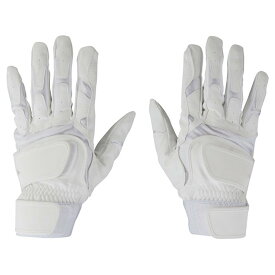 [GP] 野球 バッティンググローブ 手袋 両手 白 S/M/L ダブルベルト 練習用 高校野球対応 ウォッシャブル
