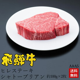 肉 ご自宅使い 飛騨牛 ヒレステーキ シャトーブリアン100g×2枚 肉 黒毛和牛 ブランド牛 牛肉 和牛 ひれ肉 ヒレ肉 フィレステーキ 希少部位 ステーキ 焼肉 BBQ キャンプ 送料無料