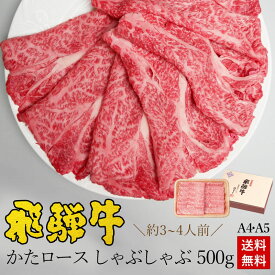 しゃぶしゃぶ ギフトお肉 肉 ギフト 飛騨牛かたロース肉 しゃぶしゃぶ用 500g●3～4人前 ●化粧箱入 ●送料無料黒毛和牛 入学 卒業 内祝 肉 ギフト お礼 お祝い 内祝い 誕生日 プレゼント A4A5等級 霜降り 肩ロース クラシタ 牛肉 お取り寄せグルメ