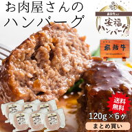 飛騨牛入 安福ハンバーグ 120g×6ヶ 送料無料 レシピ付 肉 牛 肉 ギフト ハンバーグ 黒毛和牛 国産豚 合…