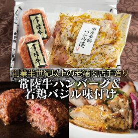 肉 ギフト プレゼント 詰め合わせ ハンバーグ 常陸牛 国産若鶏バジル 誕生日プレゼント 食べ物 3000円 内祝い 出産祝い お返し お祝い 冷凍 結婚 出産 茨城 あす楽 おつまみセット 送料無料