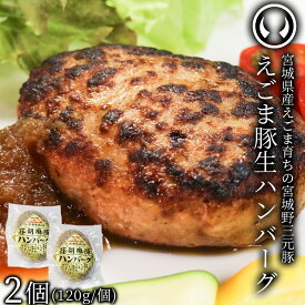 ハンバーグ えごま豚 国産 荏胡麻 宮城野三元豚 宮城県産えごま配合 2個 [ ブランド豚 豚肉 仙台 名物 宮城 ][冷凍配送][ギフト包装・のし不可]
