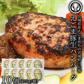 ハンバーグ えごま豚 国産 荏胡麻 宮城野三元豚 宮城県産えごま配合 10個 [ ブランド豚 豚肉 仙台 名物 宮城 ][冷凍配送][ギフト包装・のし不可]
