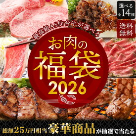 2026年福袋 全14種類 選べる福袋 お肉の福袋 豪華景品 くじ 日本ギフト大賞 宮城賞 [ 熟成 牛タン 牛肉 仙台牛 ブランド サーロイン カルビ 焼肉 新年 お年玉 お取り寄せ 仙台 名物 宮城 ][冷凍配送]