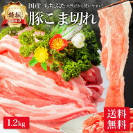 特撰 国産 もちぶた 豚肉 こま切れ 肉 1.2kg メガ盛り 小間 小間切れ 切り落とし 薄切り しゃぶしゃぶ 鍋…