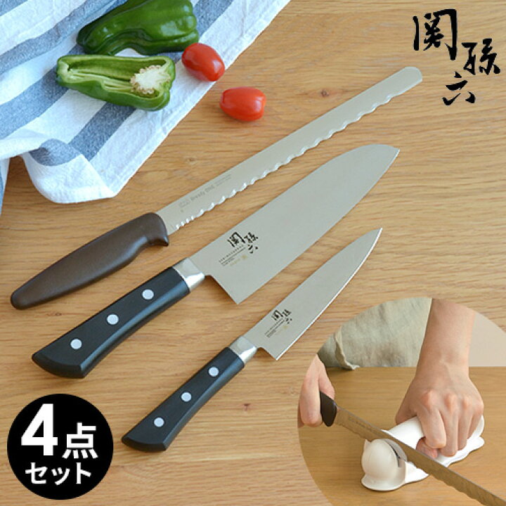 楽天市場 関孫六 茜 4点セット 三徳 包丁 165mm ペティ 1mm パン切り包丁 ブレッディ ワン パン Bready One 2mm 波刃が研げるシャープナー 貝印 Kai 日本製 福袋 I29 インテリア雑貨の にくらす 楽天市場 関孫六 茜 4点セット 三徳 包丁 165mm ペティ 1mm パン切り包丁 ブレッディ ワン パン Bready One 2mm 波刃が研げるシャープナー 貝印 Kai 日本製 福袋 I29 インテリア雑貨の にくらす