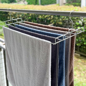 フックが折りたためるバスタオルハンガー 日本製 ステンレス タオルハンガー 外干し 竿 洗濯 干し 物干し さびにくい 丈夫 シンプル i11